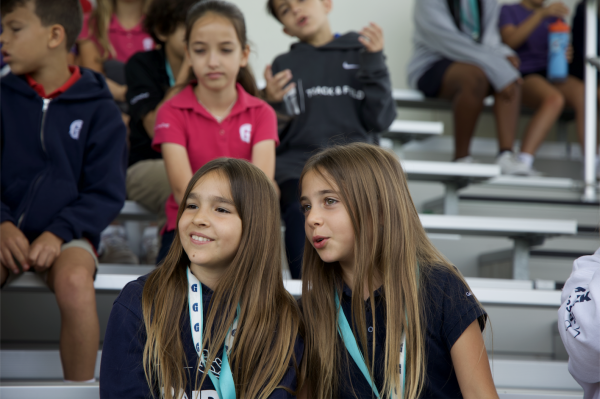 Fourth grade girls excited to head off to their scavenger hunt during their visit to the Upper School Campus. They participated in activities that gave them a sneak peak into RaiderVision.